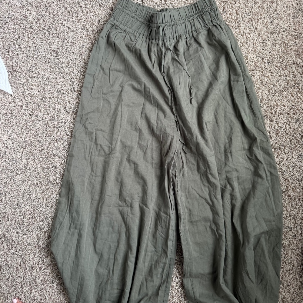 NATURAL LIFE Olive Wide Leg Pants